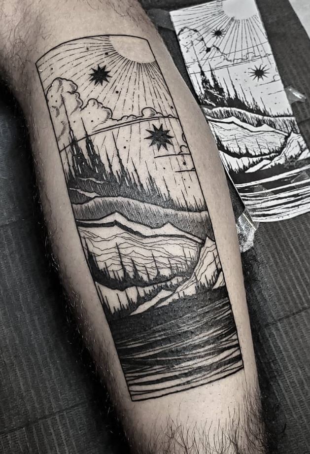 40 Beautiful Landscape Tattoo Ideas that will Blow Your Mind  Art and  Design